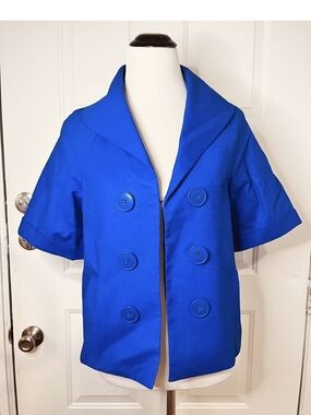 Short Sleeve Jacket in Bright Blue